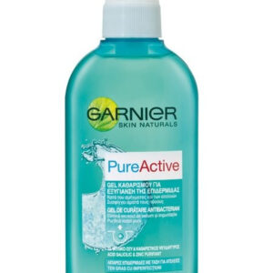 גרנייה פיור אקטיב גל ניקוי וטיהור ליור מעורב-שמן 200 מל GARNIER PURE SKIN CLEANSING GEL 200ML