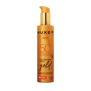 נוקס שמן עם שימר עם הגנה 50 בגודל 150 מל NUXE Sun Oil Gold High Protection SPF50 – 150ML