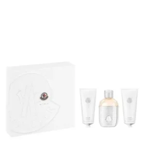 מונקלר מארז בושם לאישה אדפ 100מ”ל + ג’ל רחצה 100מ”ל + קרם גוף 100מ”ל MONCLER SET POUR FEMME EDP 100ML + SHOWER GEL + BODY LOTION 100ML