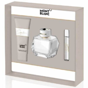 מארז לאשה מונטבלאנק סיגנצר סט לאישה המכיל בושם אדפ 90 מ"ל+ בושם מוקטן 7.5 מ"ל+ קרם גוף 100 מ"ל Montblanc set