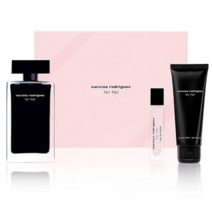 מארז לאשה מארז שלושה חלקים של בושם Narciso Rodriguez For Her E.D.T בושם 100ML+בושם מוקטן בגודל 10ML+וקרם גוף 50ML