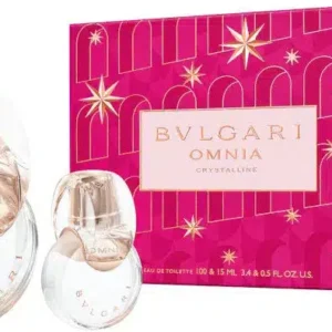 בולגרי אומניה קריסטלין מארז לאישה אדט 100מ”ל + אדט 15מ”ל BULGARI OMNIA CRYSTALLINE EDT SET