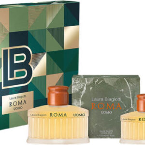 לאורה ביגוטי רומא מארז בושם לגבר אדט 125מ"ל + אפטר שייב 75מ"ל LAURA BIAGIOTTI ROMA SET EDT 125ML + AFTER SHAVE 75ML
