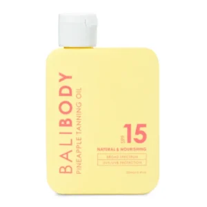 באלי בודי שמן שיזוף בניחוח אננס עם מקדם הגנה 15 בגודל 100מ”ל BALI BODY PINEAPPLE TANNING OIL SPF 15 100ML